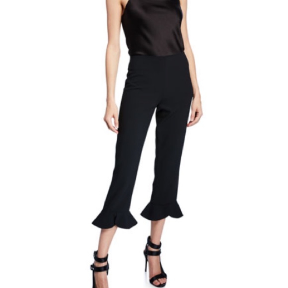 Alice + Olivia High Waisted Cropped Ruffle Pants